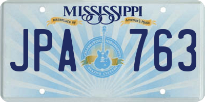 MS license plate JPA763