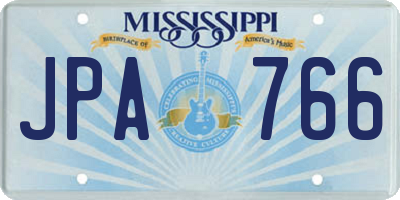 MS license plate JPA766