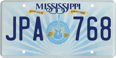MS license plate JPA768