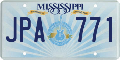 MS license plate JPA771