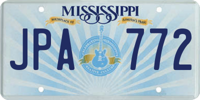 MS license plate JPA772