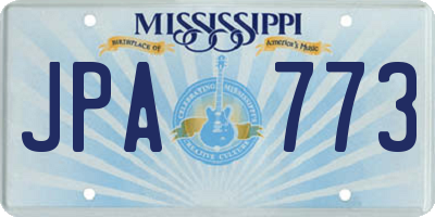 MS license plate JPA773