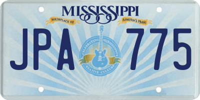 MS license plate JPA775