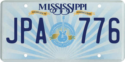 MS license plate JPA776
