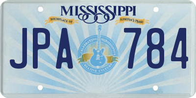 MS license plate JPA784
