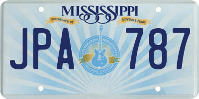MS license plate JPA787