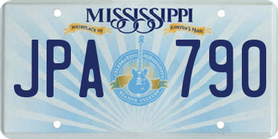 MS license plate JPA790