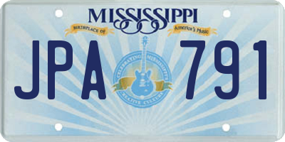 MS license plate JPA791