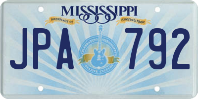 MS license plate JPA792