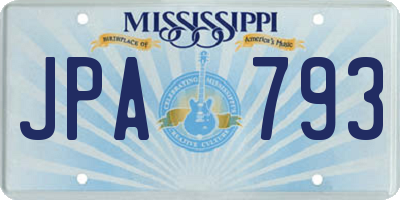 MS license plate JPA793