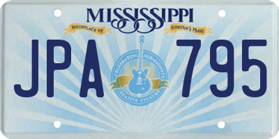 MS license plate JPA795