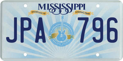 MS license plate JPA796