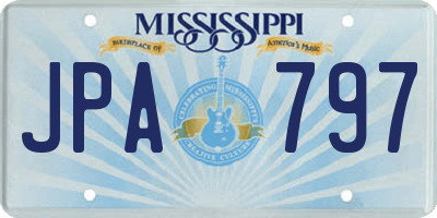 MS license plate JPA797