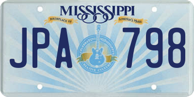 MS license plate JPA798