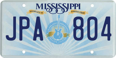 MS license plate JPA804