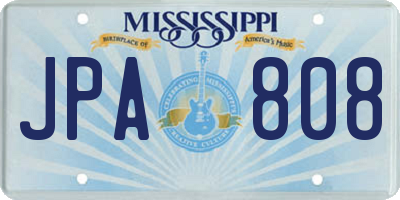 MS license plate JPA808
