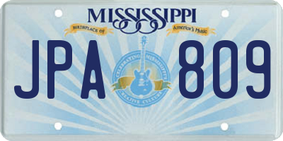 MS license plate JPA809