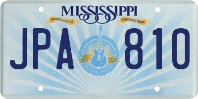 MS license plate JPA810