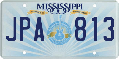 MS license plate JPA813