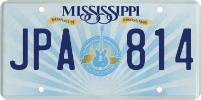 MS license plate JPA814