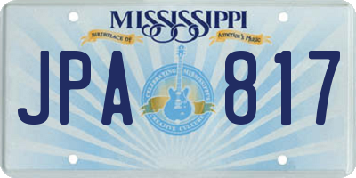MS license plate JPA817