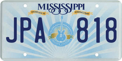 MS license plate JPA818