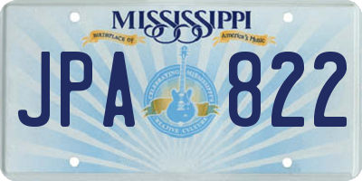 MS license plate JPA822
