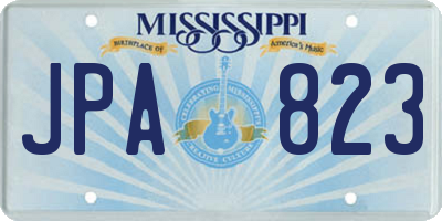 MS license plate JPA823
