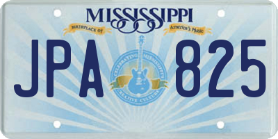 MS license plate JPA825