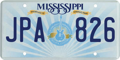 MS license plate JPA826