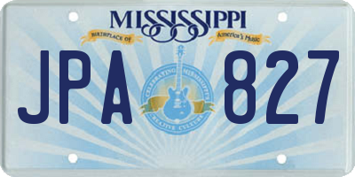 MS license plate JPA827