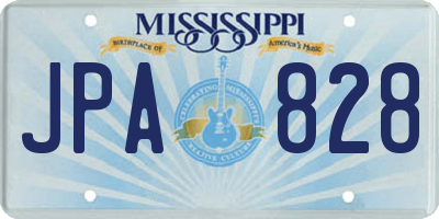 MS license plate JPA828