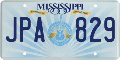 MS license plate JPA829