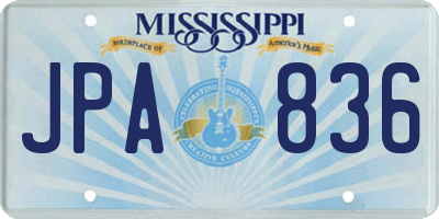 MS license plate JPA836