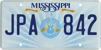 MS license plate JPA842