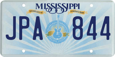 MS license plate JPA844