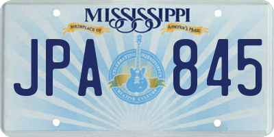 MS license plate JPA845