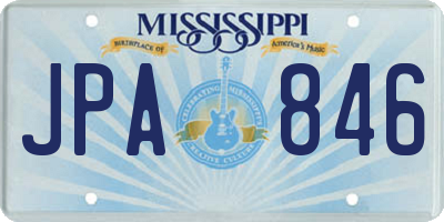 MS license plate JPA846