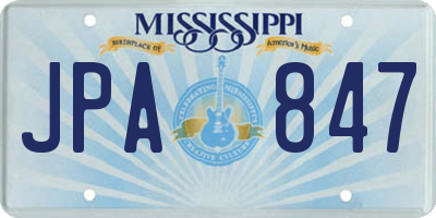 MS license plate JPA847