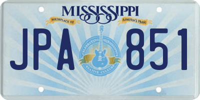 MS license plate JPA851