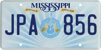 MS license plate JPA856