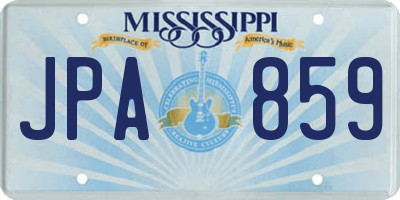 MS license plate JPA859