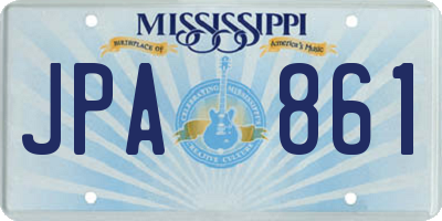 MS license plate JPA861