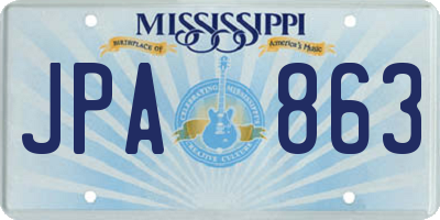 MS license plate JPA863