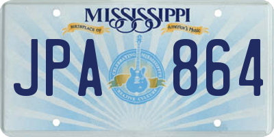 MS license plate JPA864