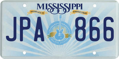MS license plate JPA866