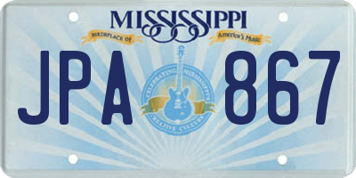 MS license plate JPA867