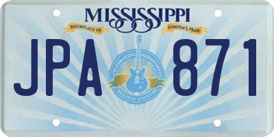 MS license plate JPA871