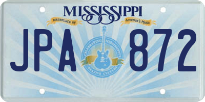 MS license plate JPA872