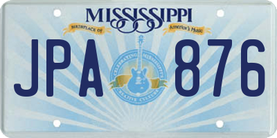 MS license plate JPA876